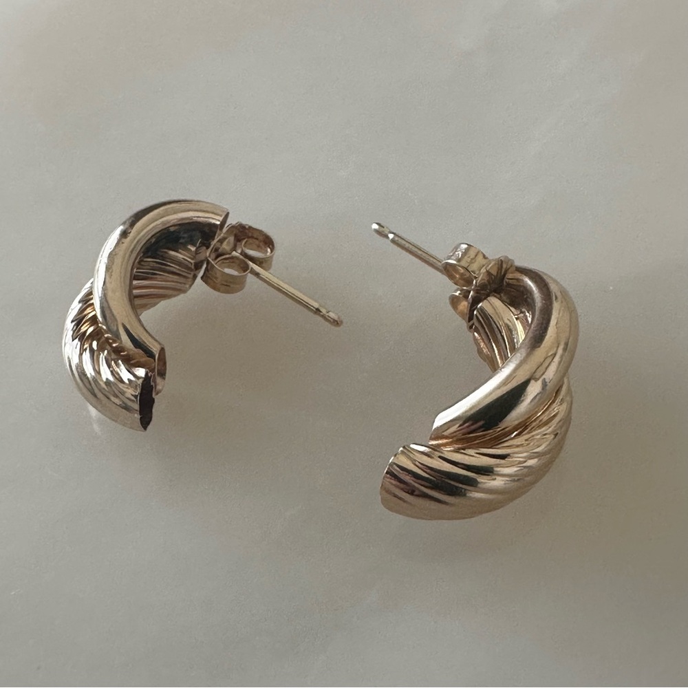 14k Solid Gold Earrings - Picture 12 of 14